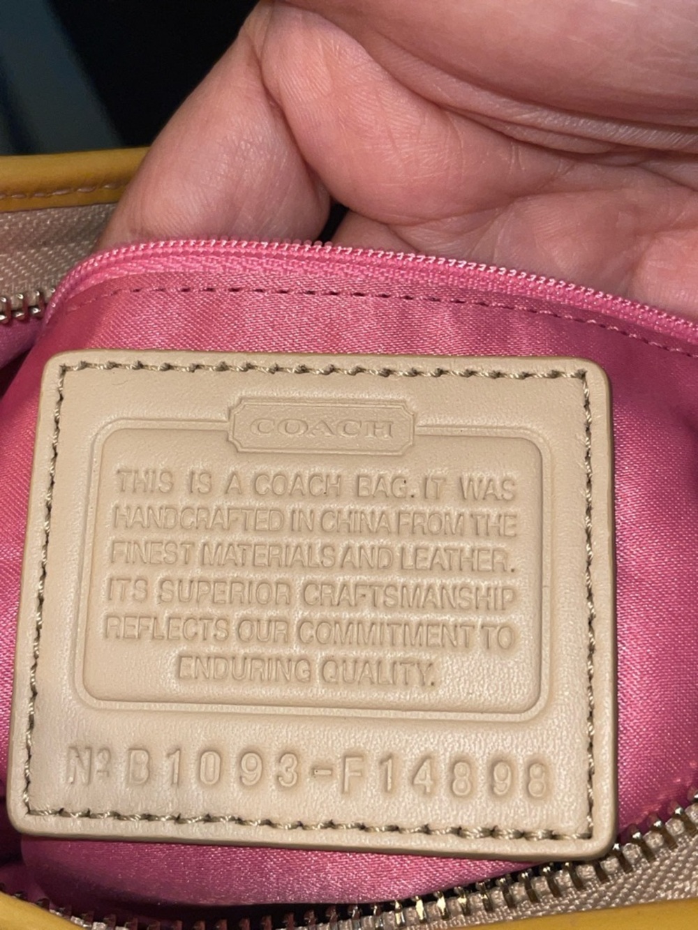 Coach Patchwork Multicolor Shoulder Bag - Beige, Pink & Mint - Picture 10 of 13